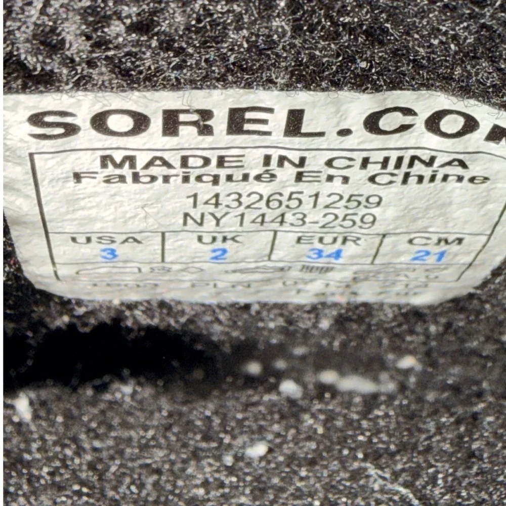 Sorel Kids Yoot Pac Nylon Waterproof Snow Boots Buff Black NY1443-259 Size 3